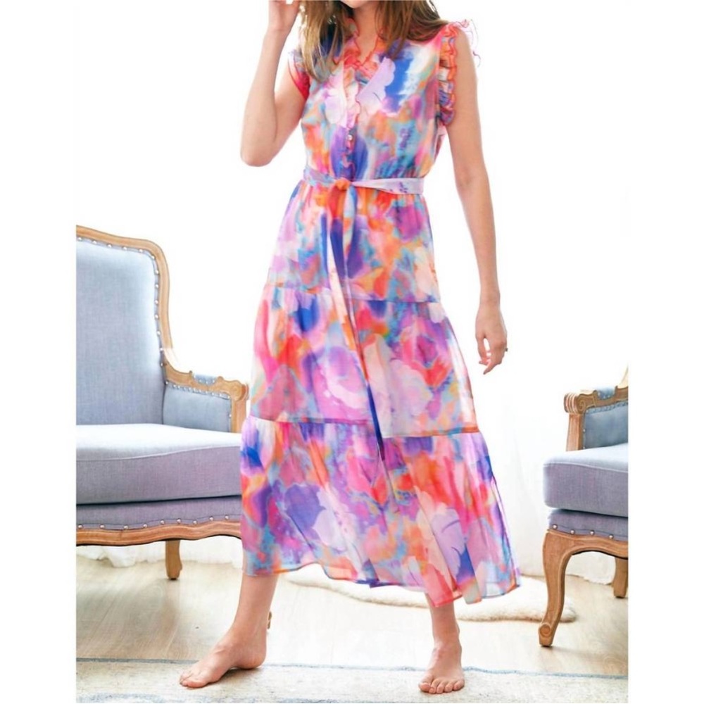 Finley Vibrant High Low Dress in Pink and Purple